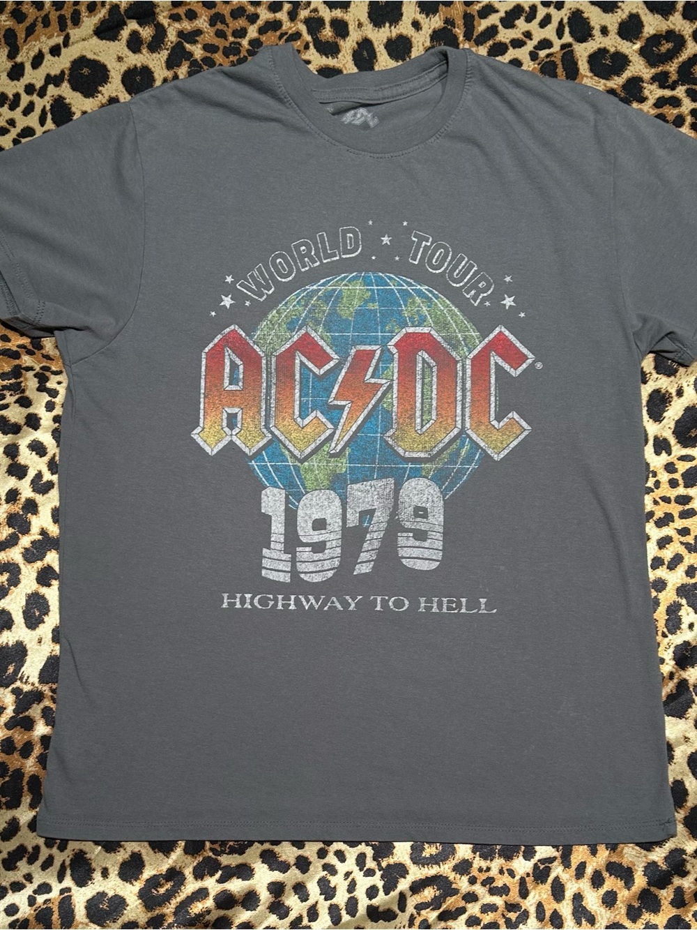 Preloved AC/DC 1979 Highway To Hell World Tour Charcoal Grey Graphic T-Shirt